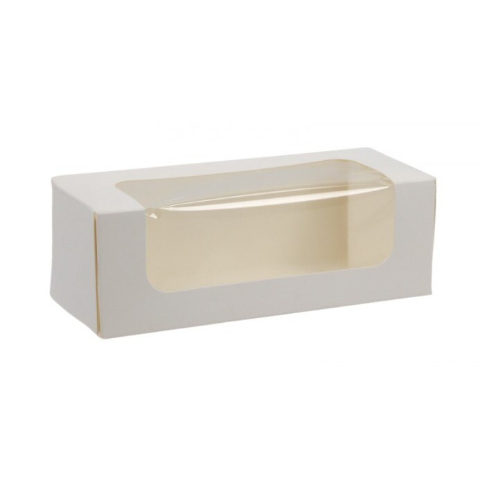 Set Cutii Albe cu Ferastra pentru Macarons 15x5x5 cm, 50 buc