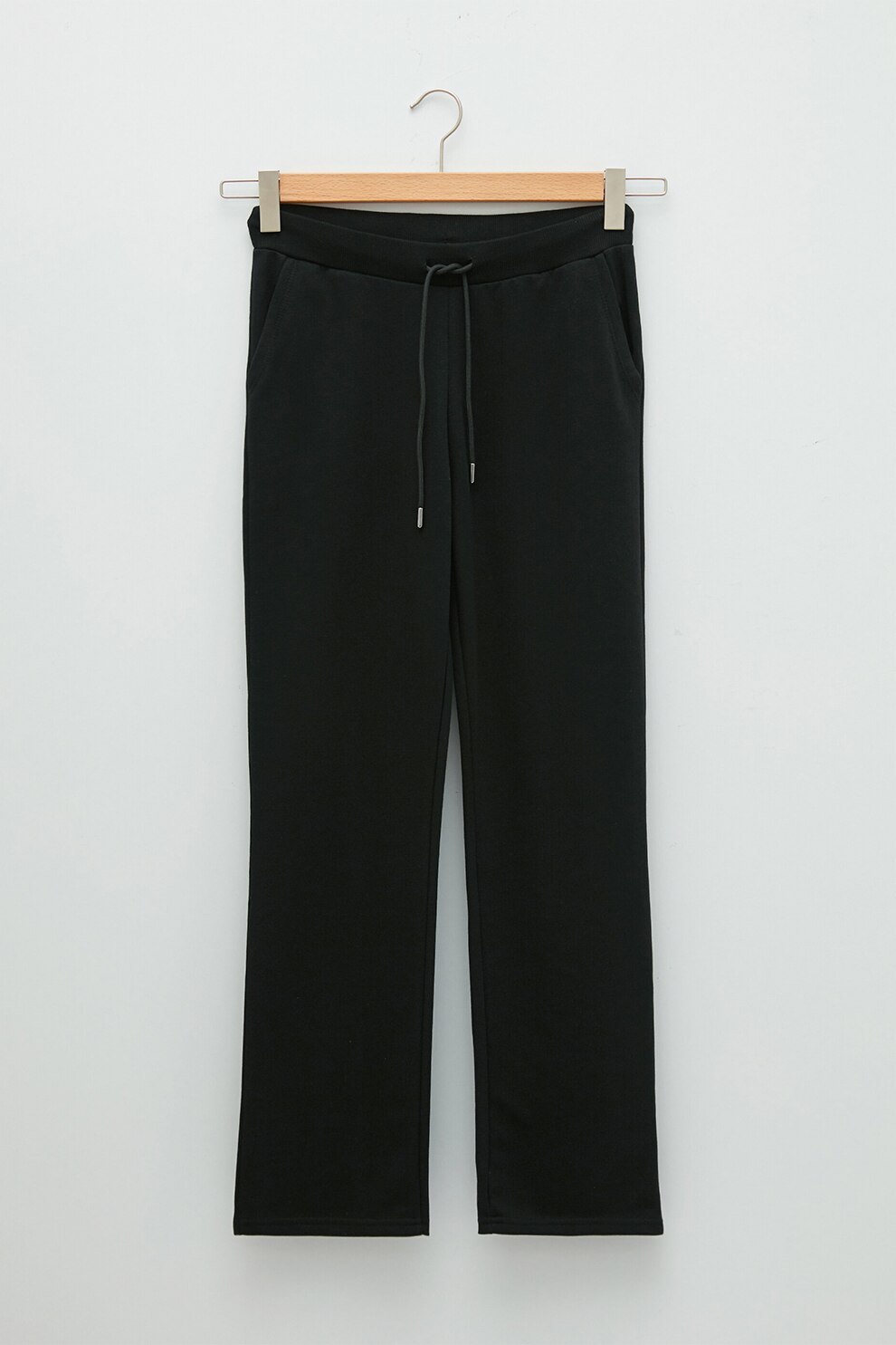 LC WAIKIKI, Pantaloni sport din amestec de bumbac cu snur, Negru, M