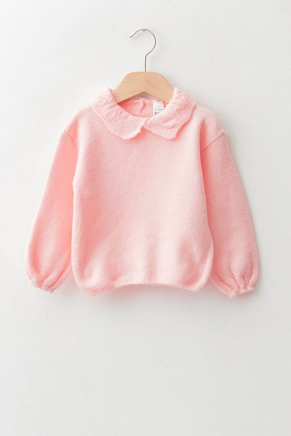 LC WAIKIKI, Pulover cu guler Peter Pan, Roz pastel