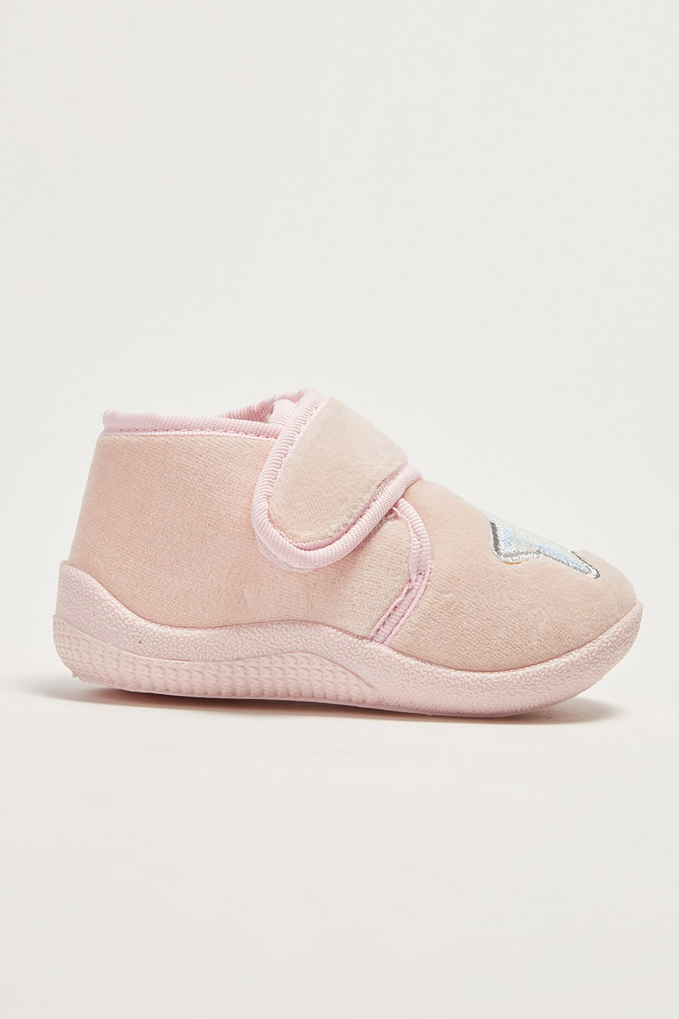 LC WAIKIKI, Balerini de casa cu velcro, Roz pastel/Argintiu