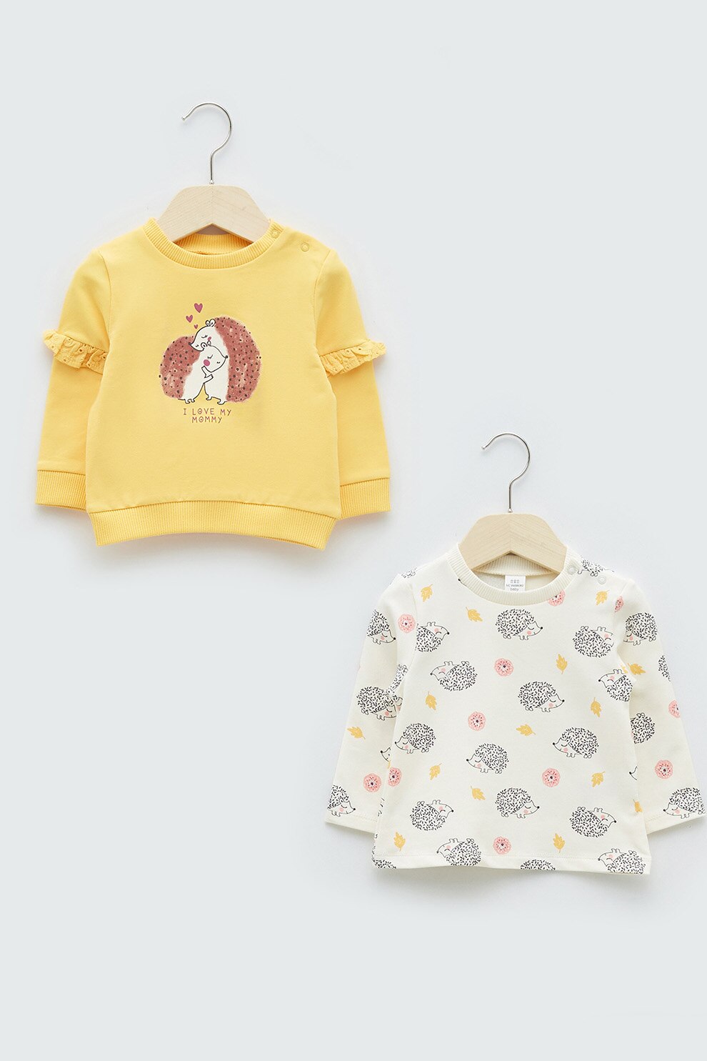 LC WAIKIKI, Set de bluze cu imprimeu - 2 piese, Galben/Crem/Negru