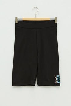 LC WAIKIKI, Colanti scurti cu text, Negru LC WAIKIKI, Colanti scurti cu text, Negru