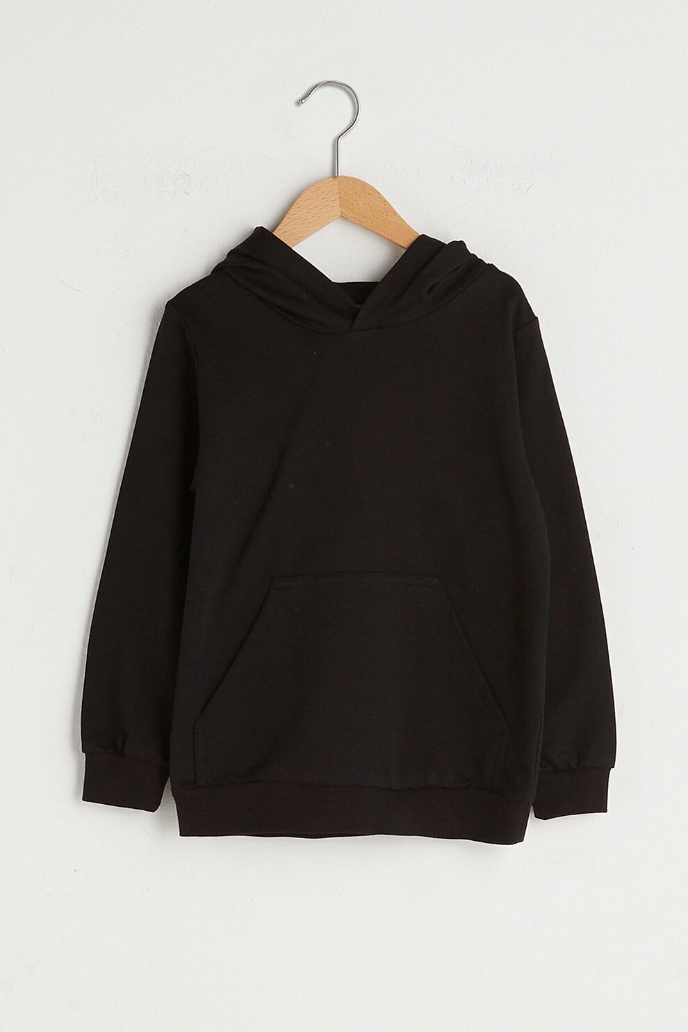 LC WAIKIKI, Hanorac din amestec de bumbac cu buzunar kangaroo, Negru