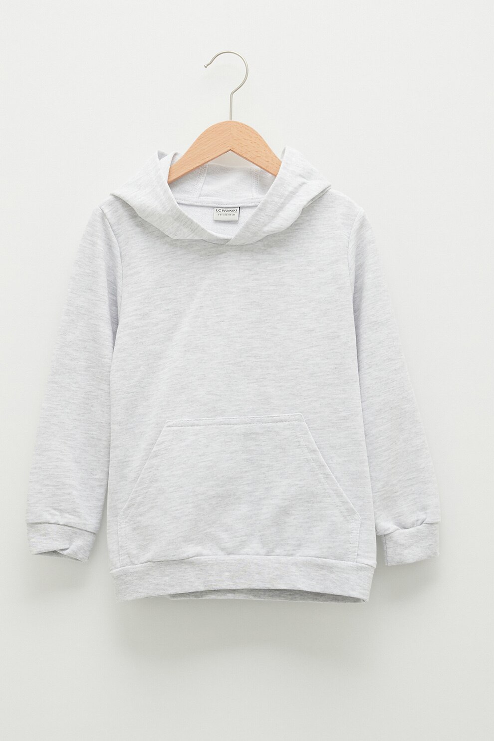 LC WAIKIKI, Hanorac din amestec de bumbac cu buzunar kangaroo, Gri deschis melange