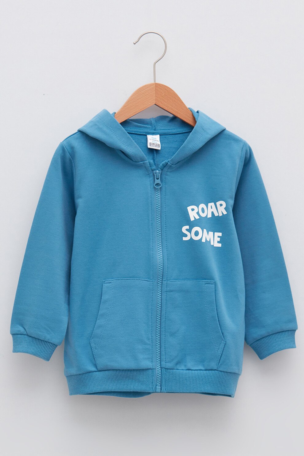 LC WAIKIKI, Hanorac cu fermoar si dinozaur, Albastru petrol