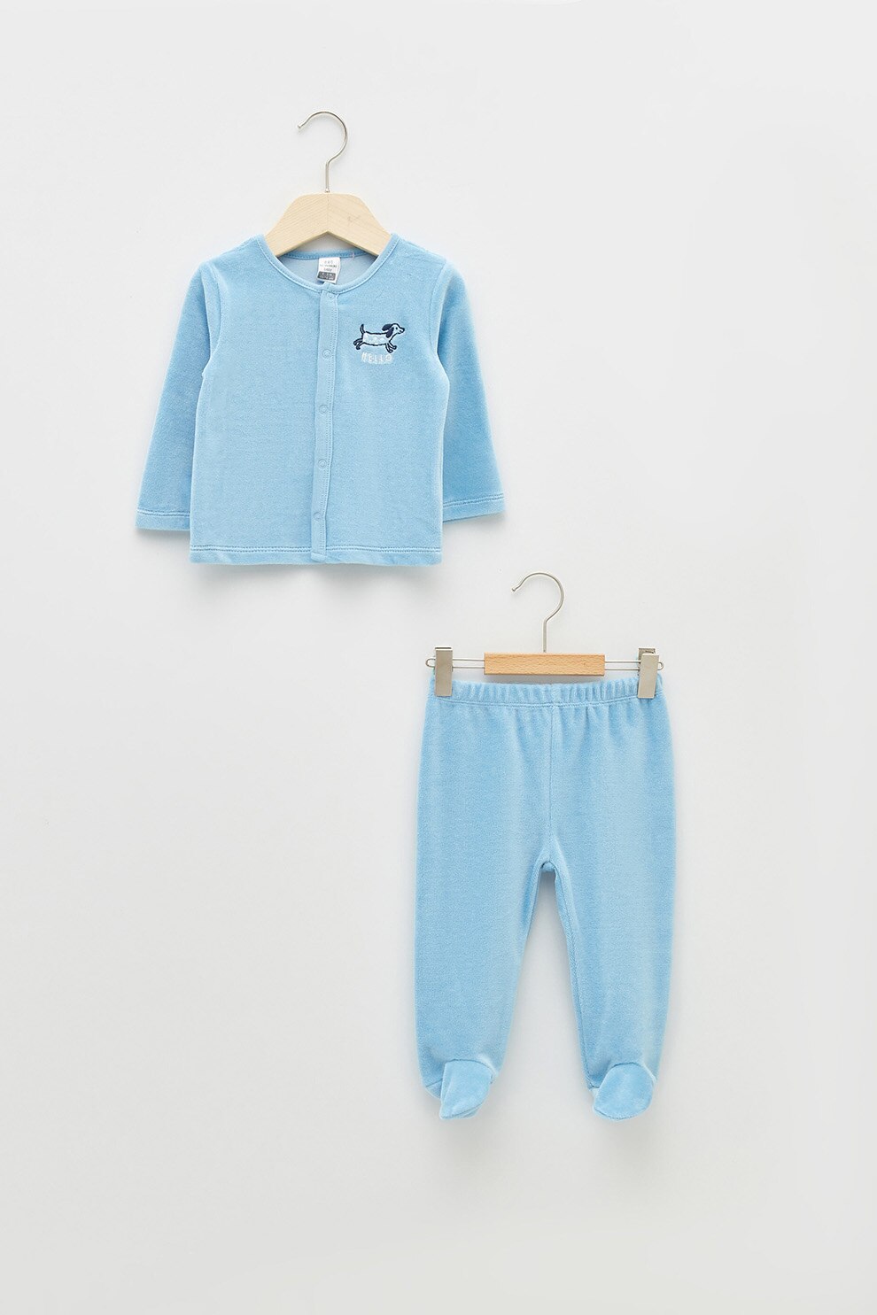 LC WAIKIKI, Set de imbracaminte din amestec de bumbac - 2 piese, Albastru deschis