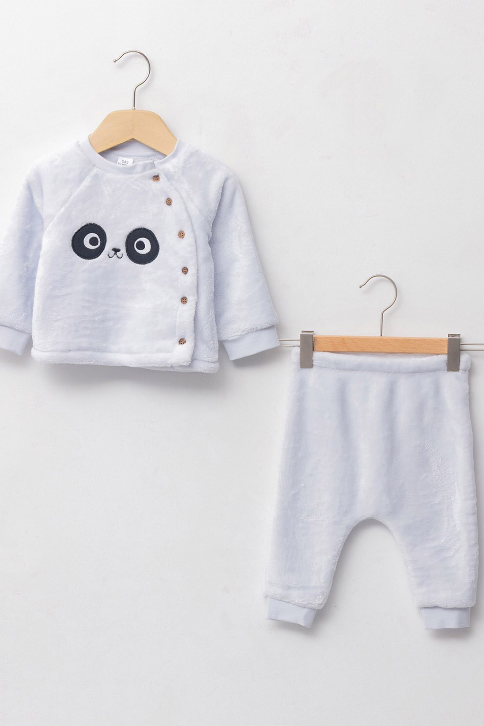 LC WAIKIKI, Set de bluza din plus si pantaloni cu inchidere asimetrica, Bleu melange