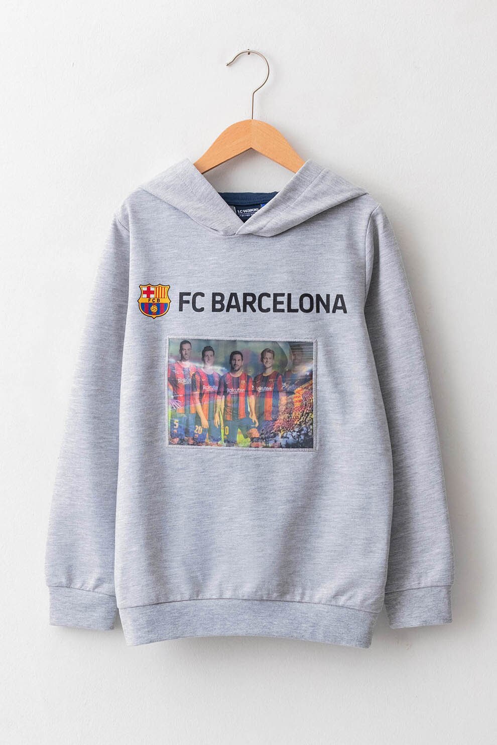 LC WAIKIKI, Hanorac cu imprimeu grafic, Gri melange