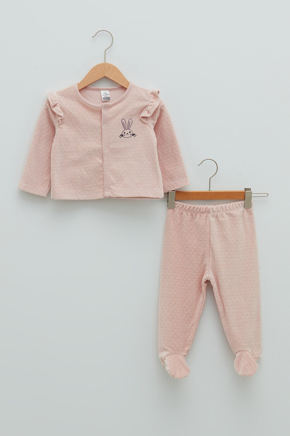 LC WAIKIKI, Set de imbracaminte cu aspect texturat - 2 piese, Roz pastel