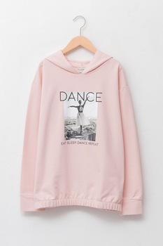 LC WAIKIKI, Hanorac cu imprimeu foto, Roz pal LC WAIKIKI, Hanorac cu imprimeu foto, Roz pal