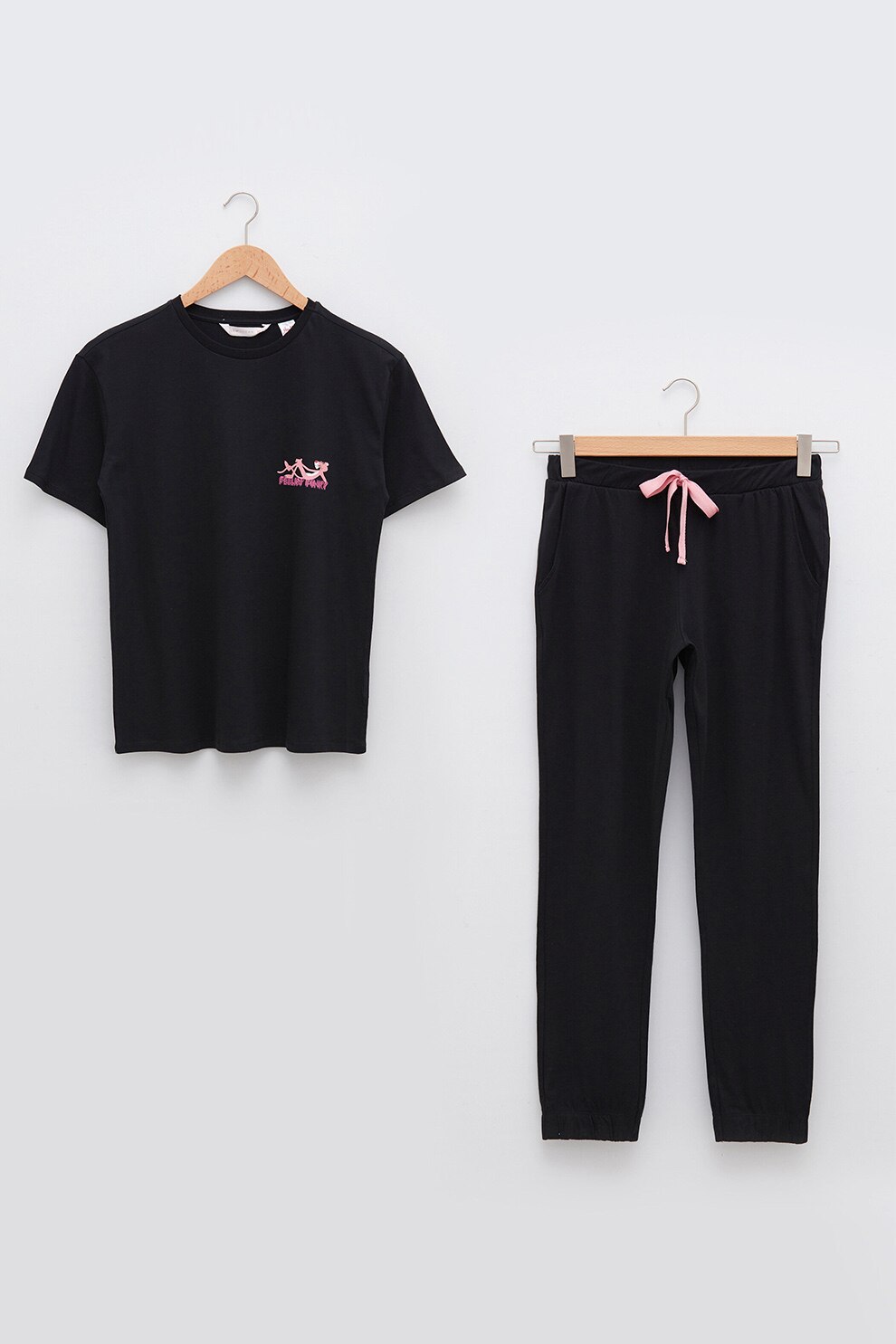 LC WAIKIKI, Pijama cu pantaloni lungi, Negru, 3XL