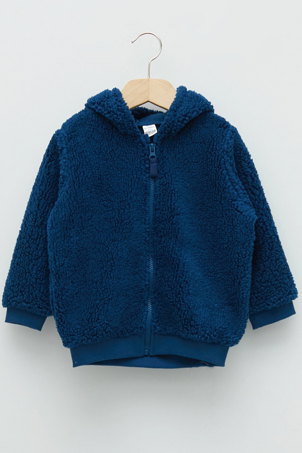 LC WAIKIKI, Hanorac din material teddy cu fermoar, Bleumarin