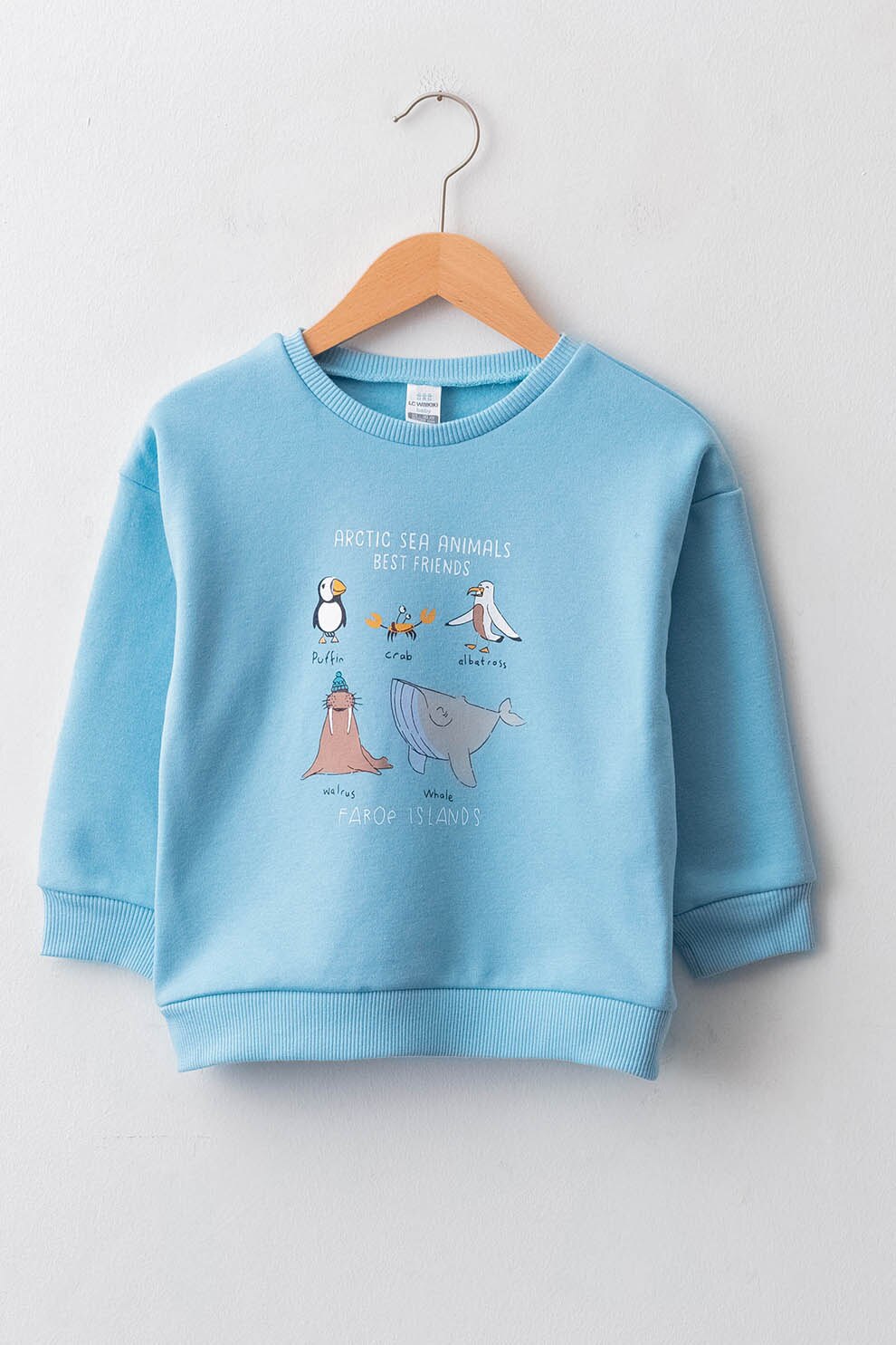 LC WAIKIKI, Bluza sport cu animale polare, Albastru deschis