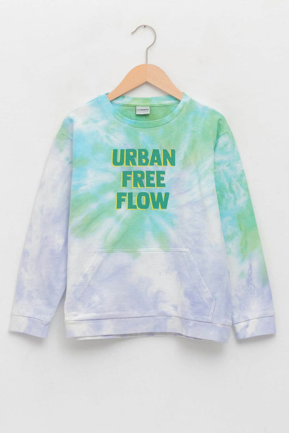 LC WAIKIKI, Bluza sport cu model tie dye, verde, indigo, alb