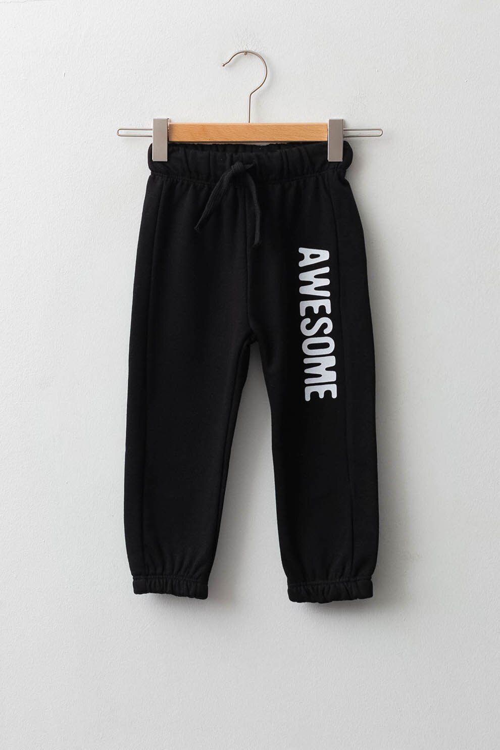 LC WAIKIKI, Pantaloni sport cu imprimeu text contrastant, Negru