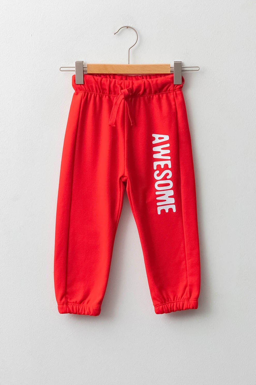 LC WAIKIKI, Pantaloni sport cu imprimeu text contrastant, Rosu