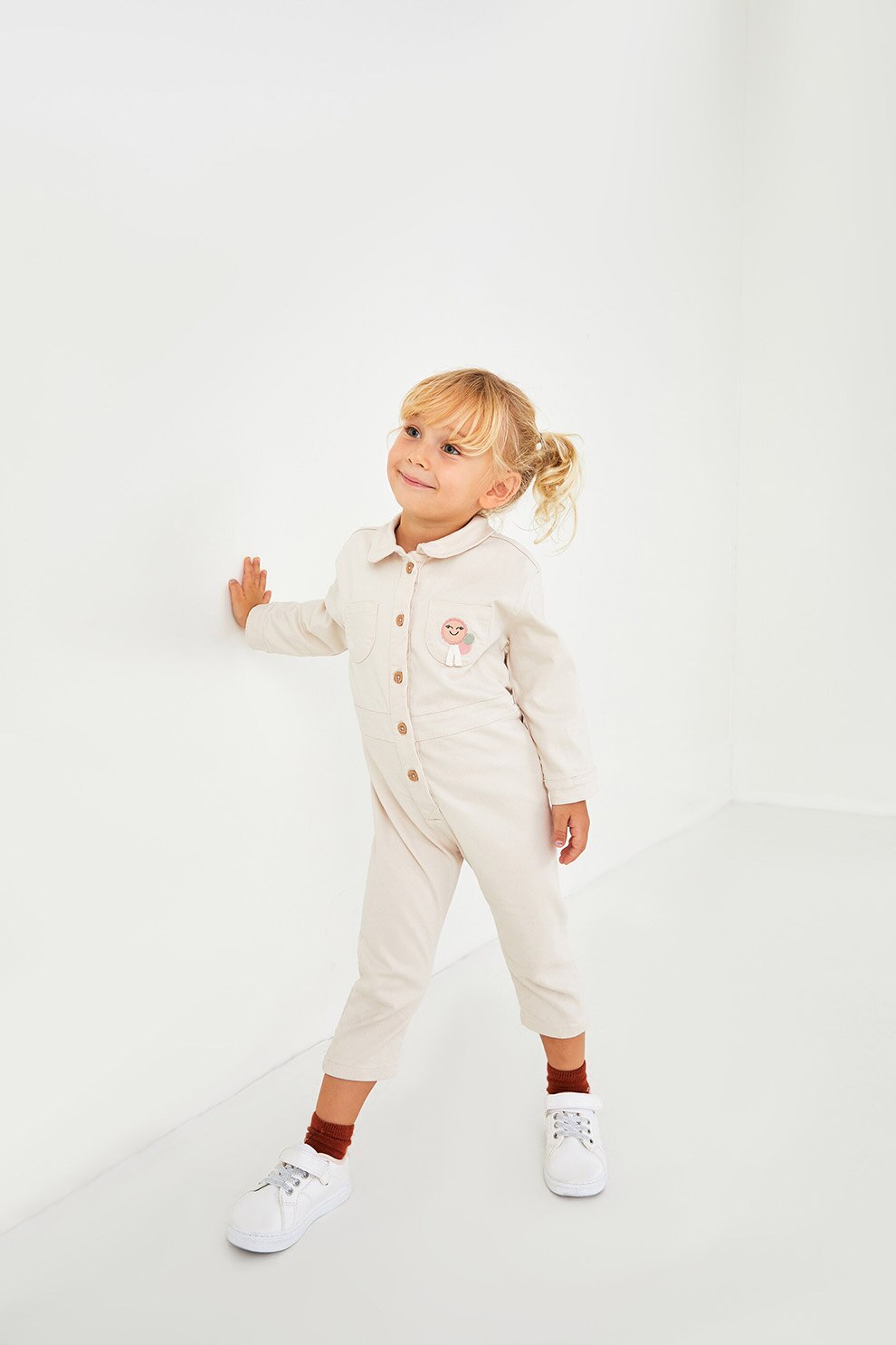 LC WAIKIKI, Salopeta cu buzunare pe piept, Alb fildes