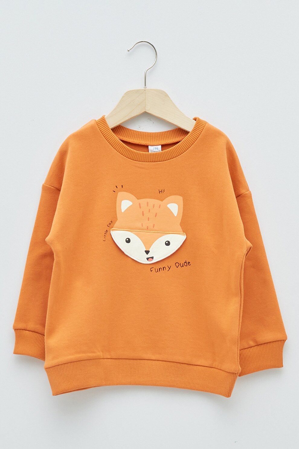 LC WAIKIKI, Bluza sport de bumbac cu decolteu la baza gatului si detaliu grafic, Oranj