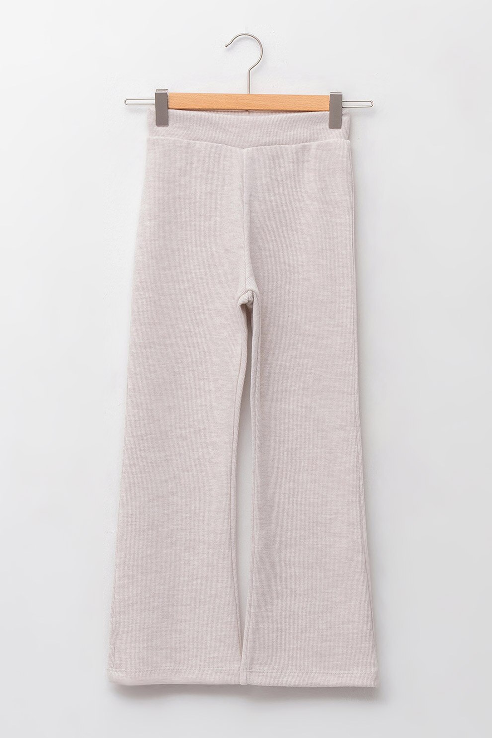 LC WAIKIKI, Pantaloni cu croiala ampla si aspect striat, Gri deschis melange