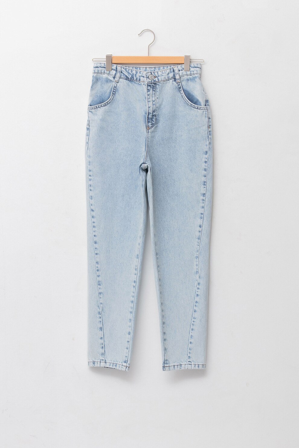 LC WAIKIKI, Blugi mom fit cu 4 buzunare, Albastru deschis