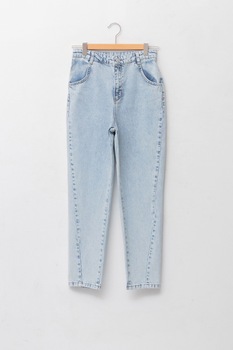 LC WAIKIKI, Blugi mom fit cu 4 buzunare, Albastru deschis LC WAIKIKI, Blugi mom fit cu 4 buzunare, Albastru deschis