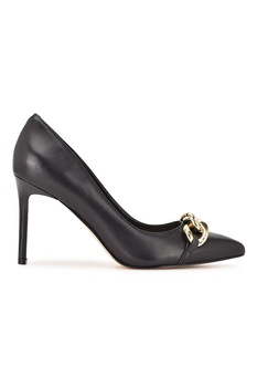 NINE WEST, Pantofi stiletto cu aplicatie lant Ezzie, Negru/Auriu NINE WEST, Pantofi stiletto cu aplicatie lant Ezzie, Negru/Auriu