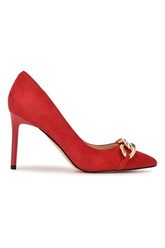 NINE WEST, Pantofi stiletto cu aplicatie lant Ezzie, Rosu NINE WEST, Pantofi stiletto cu aplicatie lant Ezzie, Rosu