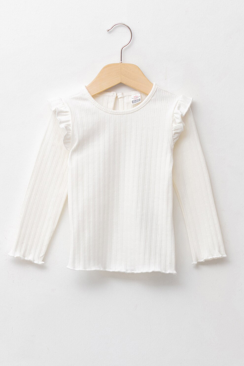 LC WAIKIKI, Bluza cu aspect striat si volane, Alb