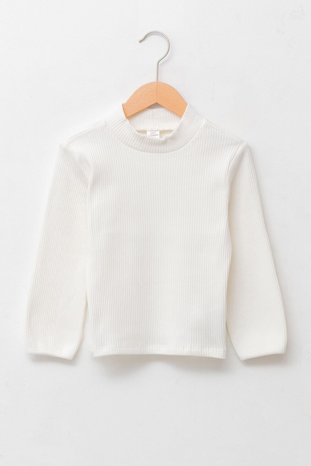 LC WAIKIKI, Bluza cu aspect striat si guler scurt, Alb