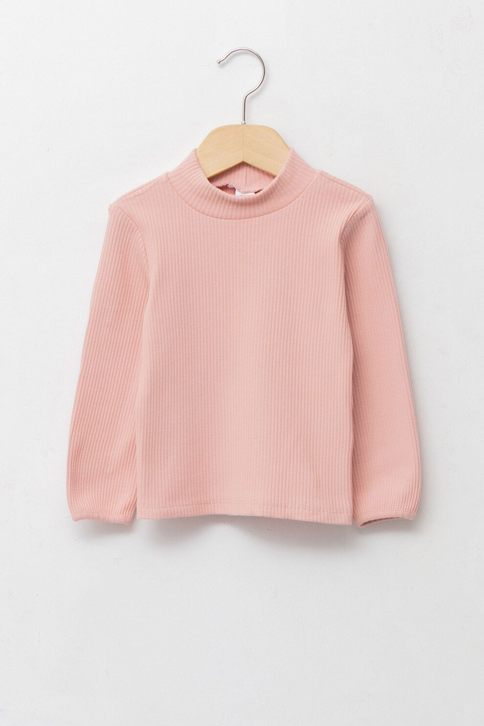 LC WAIKIKI, Bluza cu aspect striat si guler scurt, Roz somon