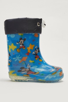 LC WAIKIKI, Cizme de ploaie cu model Mickey Mouse, Albastru/Negru/Galben, 23-24 EU LC WAIKIKI, Cizme de ploaie cu model Mickey Mouse, Albastru/Negru/Galben, 23-24 EU