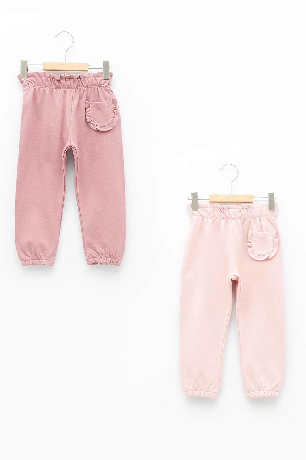 LC WAIKIKI, Set de pantaloni de pijama conici cu buzunar aplicat - 2 perechi, Rosu stins/Roz pal