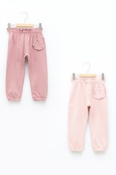 LC WAIKIKI, Set de pantaloni de pijama conici cu buzunar aplicat - 2 perechi, Rosu stins/Roz pal LC WAIKIKI, Set de pantaloni de pijama conici cu buzunar aplicat - 2 perechi, Rosu stins/Roz pal