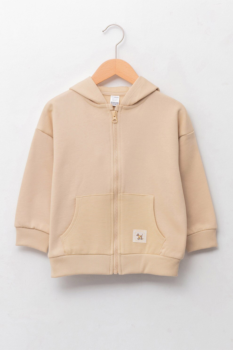 LC WAIKIKI, Hanorac cu fermoar si maneci cazute,W1DI92Z1, Maro nisip