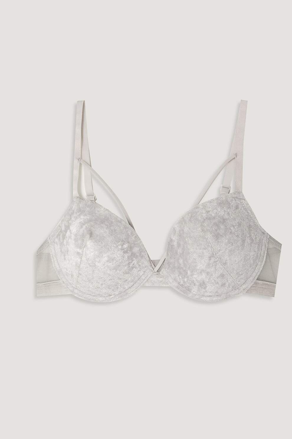 LC WAIKIKI, Sutien de catifea cu bretele ajustabile, Gri