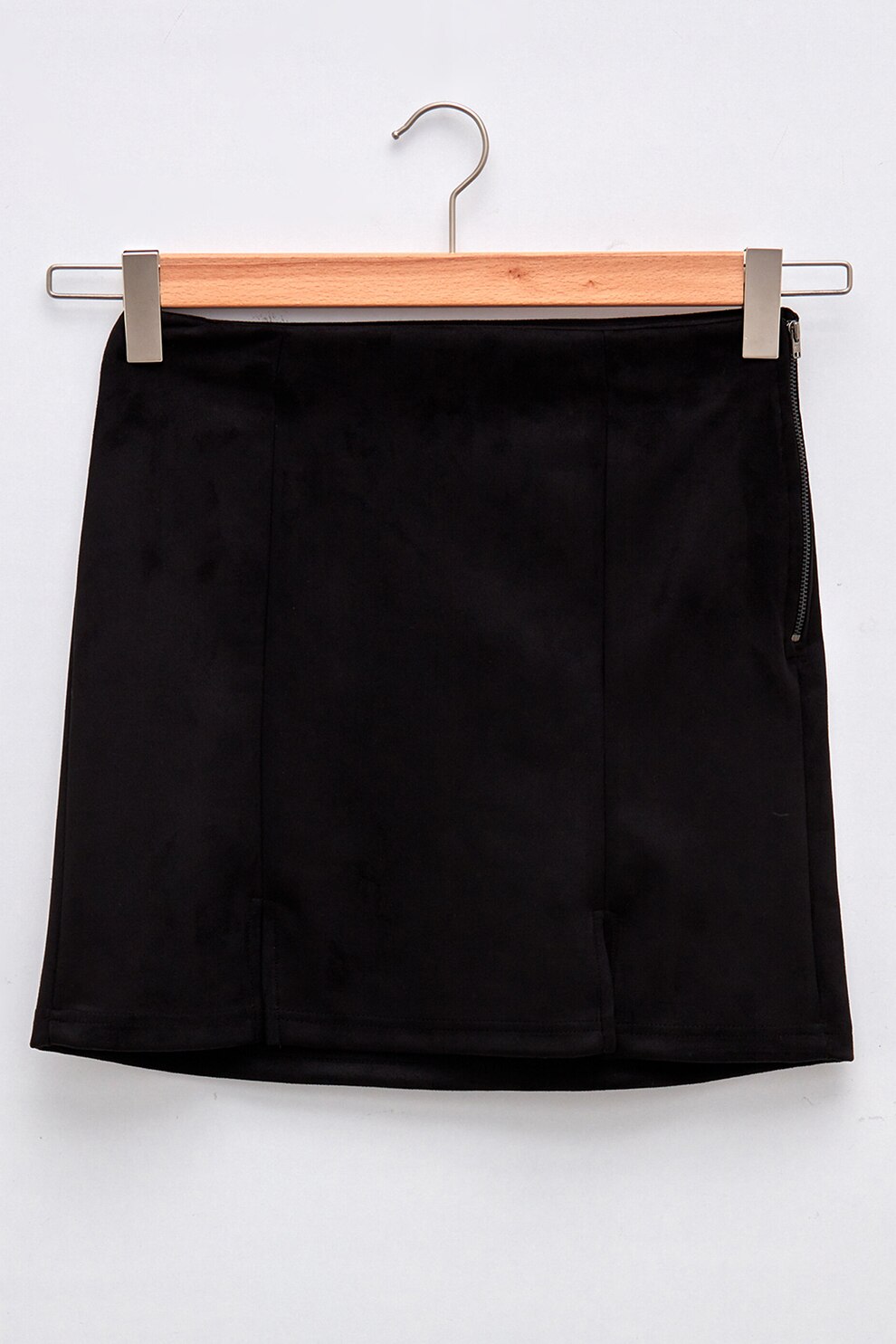 LC WAIKIKI, Fusta mini cu aspect catifelat, Negru