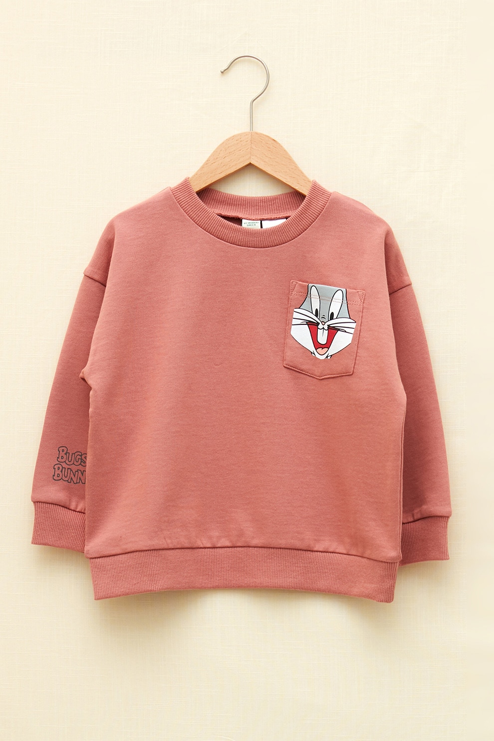 LC WAIKIKI, Bluza sport de bumbac cu buzunar pe piept, Rosu stins
