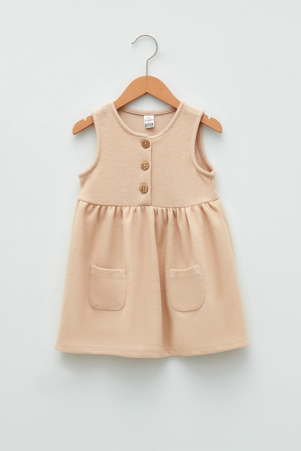 LC WAIKIKI, Rochie evazata cu buzunare aplicate, Bej