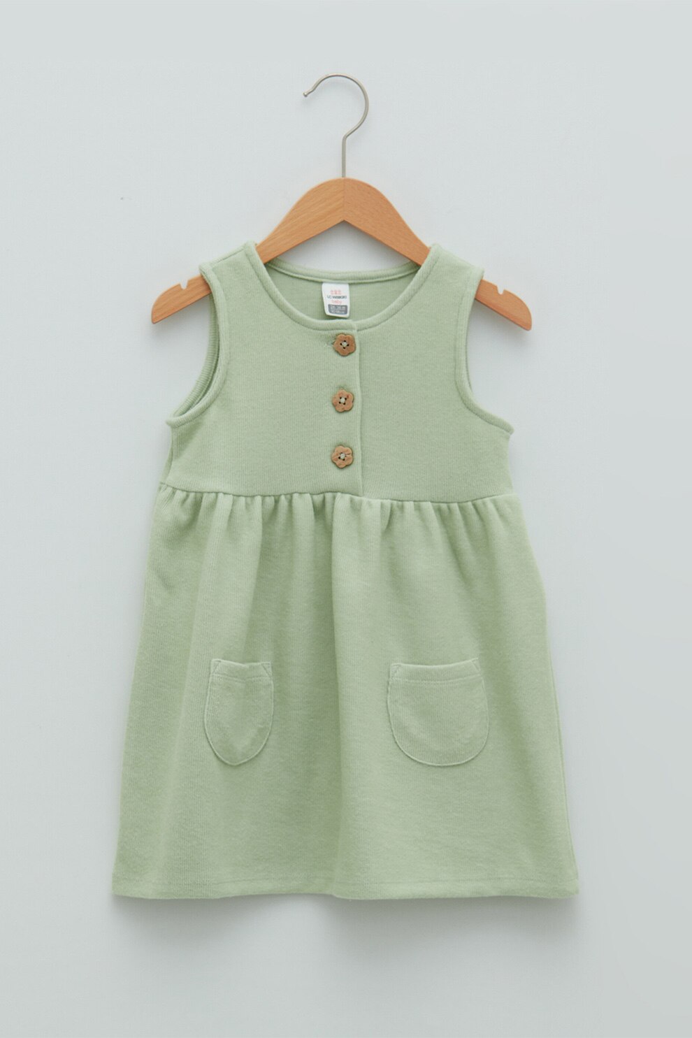 LC WAIKIKI, Rochie evazata cu buzunare aplicate, Verde pal