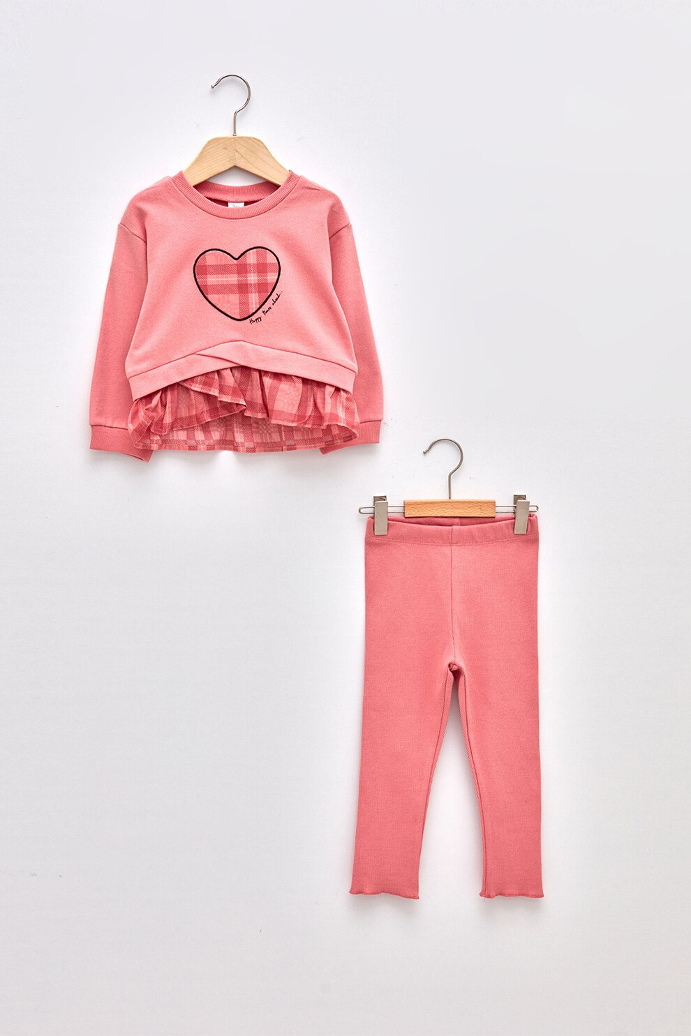 LC WAIKIKI, Bluza sport cu imprimeu si colanti, Roz