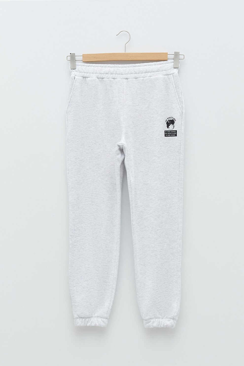 LC WAIKIKI, Pantaloni sport cu buzunare oblice, Alb melanj