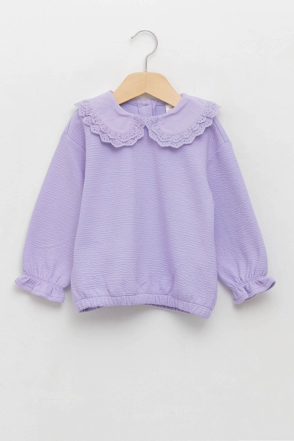 LC WAIKIKI, Bluza texturata cu guler Peter Pan, Albastru azur