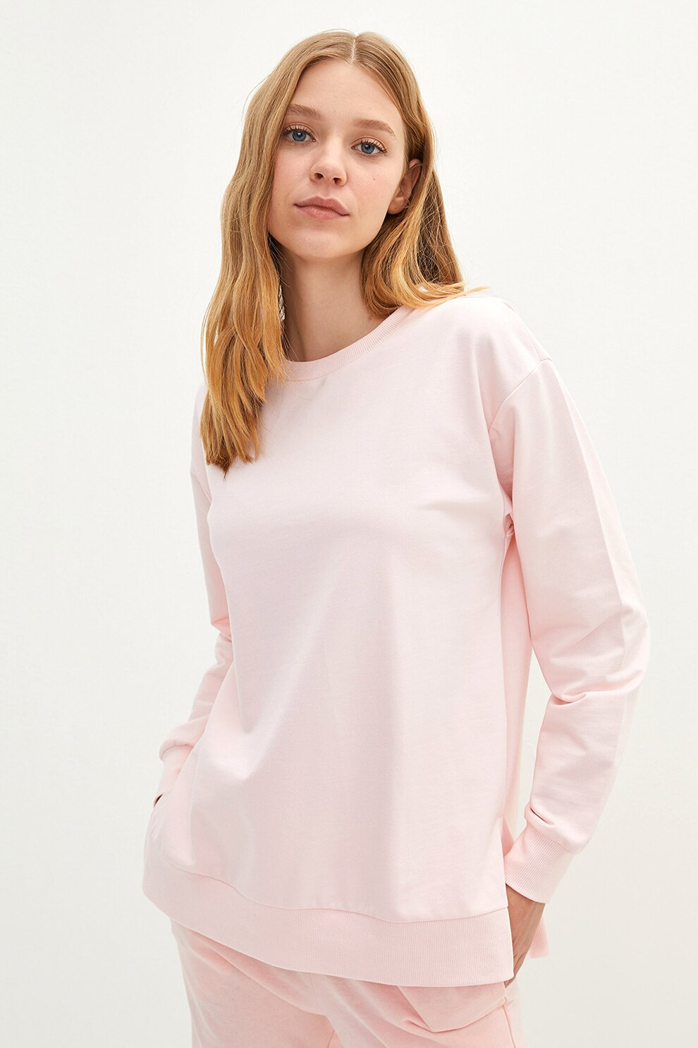 LC WAIKIKI, Bluza sport cu maneci cazute, Roz pal