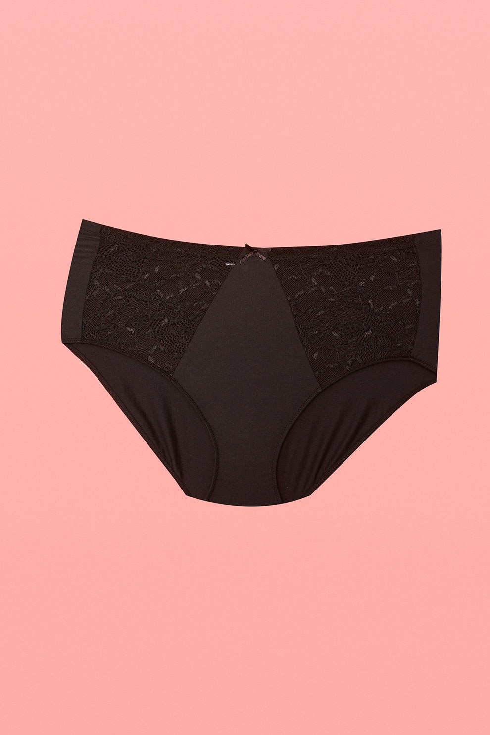 LC WAIKIKI, Chiloti cu talie inalta si insertii de dantela, Negru