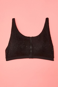 LC WAIKIKI, Sutien de dantela cu fermoar frontal, Negru LC WAIKIKI, Sutien de dantela cu fermoar frontal, Negru