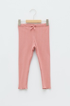 LC WAIKIKI, Colanti cu striatii si snur in talie, Roz prafuit LC WAIKIKI, Colanti cu striatii si snur in talie, Roz prafuit