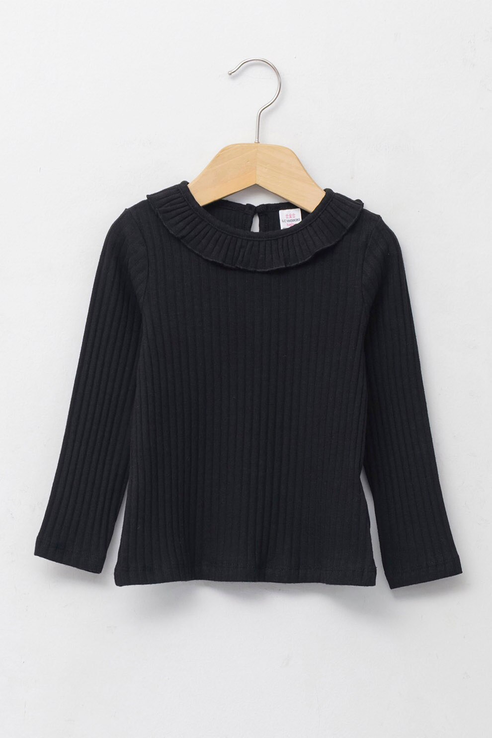 LC WAIKIKI, Bluza striata cu volane, Negru