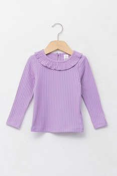 LC WAIKIKI, Bluza striata cu volane, Lila LC WAIKIKI, Bluza striata cu volane, Lila