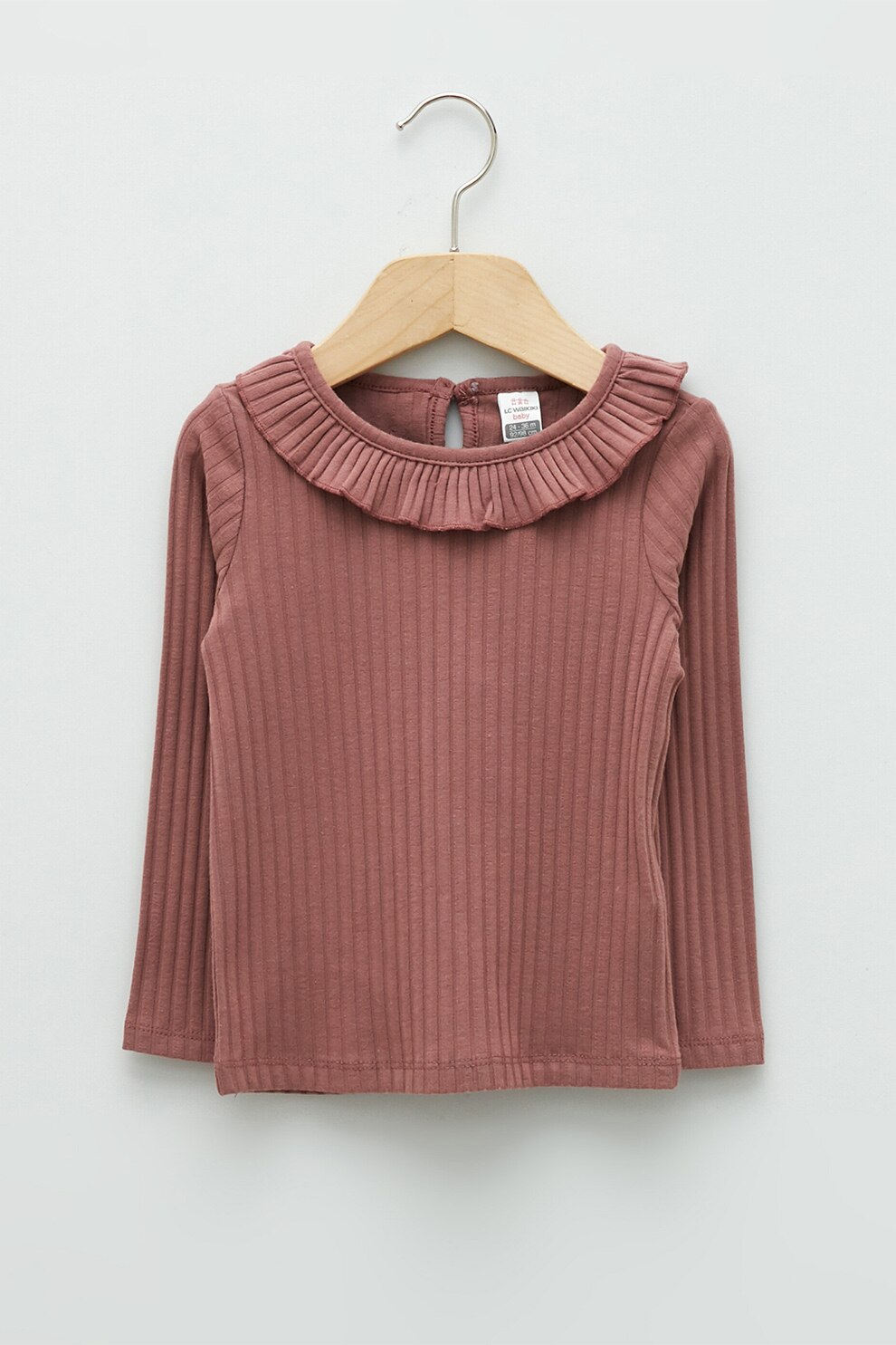 LC WAIKIKI, Bluza striata cu volane, Rosu stins