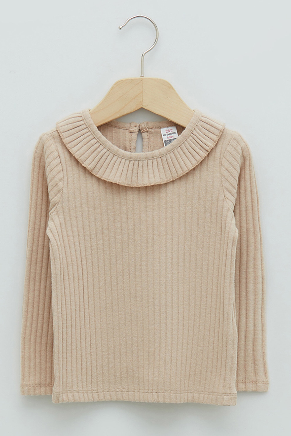 LC WAIKIKI, Bluza striata cu volane, Maro nisip